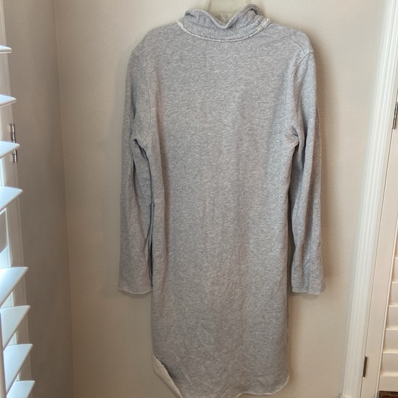 Frank & Eileen Heather Gray Nicole Long Sleeve Fleece Popover Polo Dress Size L - Picture 5 of 7